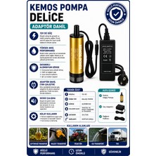 Kemos Delice 220-12 Volt Dalgıç Adaptörlü Mazot-Su-Süt Aktarma(Sıvı Transfer) Pompası