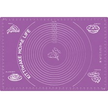 Mor 1. Sınıf A Kalite Profesyonel Silikon Ölçülü Çok Amaçlı Hamur Açma Matı 45 cm x 65 cm