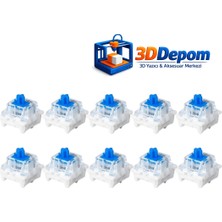 3D Depom 10 Adet Mavi Clicker - Blue Switch