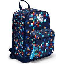 Coral High Lacivert Geometrik Desenli 3’lü Okul Çanta Seti SET0133235