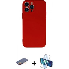 Pileli Store Pilelistore™ iPhone 13 Pro Kılıf Ahenk Serisi - Siyah 3D Antistatik Seramik Nano Ekran Koruyucu + Renkli Kamera Lens Koruma Cam - Tu