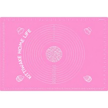 Pembe 1. Sınıf A Kalite Profesyonel Silikon Hamur Açma Matı Büyük Boy Ölçülü Hamur Açma Matı 45 cm x 65 cm