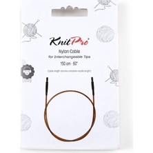 Fdmstar Knitpro | Zing | Kahverengi Kablo | 126-150 cm | Değiştirilebilir Örgü Şişleri Için | Ginger | Needle Harness | Nylon | Natural | Brown | Single Cord | 31297 |