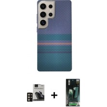 Pileli Store Pilelistore™ Galaxy S24 Ultra Kılıf Eksen Prime - Siyah 360 Mat Full Body Arka Koruyucu + Pvd Metal Kamera Lens - Gd