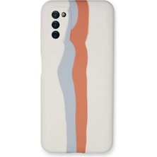 Galaxy A03S Kılıf Li Lansman Silikon  Beyazturuncu
