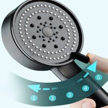 Hereveoyuncak 5 Fonksiyonlu Yüksek Basınçlı Ayarlanabilir Siyah Duuş Başlığı