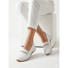 Kaof Shoes Kadın Beyaz Günlük Ayakkabı Ortopedik Anne Ayakkabısı Kadın Babet Ayakkabı Spor Casual Ayakkabı