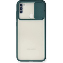 Galaxy A11 Kılıf Palm Buzlu Kamera Sürgülü Silikon  Yeşil