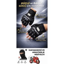 Probiker Korumalı EN13594 Sertifikalı Motosiklet Eldiveni - Renk: Siyah | Beden: XL