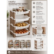 Avcılar Plastik Çok Amaçlı Mutfak Rafı - 4 Katlı Patates Soğanlık Organizer Düzenleyici Sebzelik
