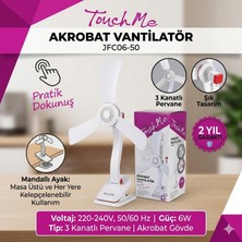 Direkstoktan 🌀 Touch Me Akrobat Masaüstü ve Mandallı Vantilatör - Her Yere Sığan Serinlik!