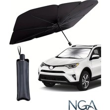 NGA Katlanabilir Araba Ön Cam Güneş Koruyucu Oto Şemsiye Güneşlik Metalize Isı Yalıtımlı Yazlık - 145X80CM
