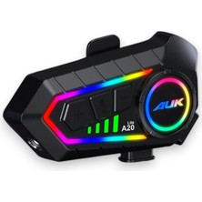 LED Işıklı Intercom - Motosiklet Bluetooth Kulaklık - Iki Kişi Bağlanabilme Özellikli (2x)