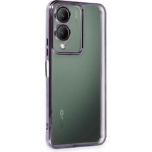 Vivo Y17S Kılıf Lensli Silikon  Mor