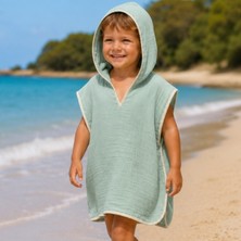 Ella Bonna %100 Müslin Pamuklu Plaj Çocuk Bebek Panço Bornoz Banyo Havlu