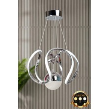 Luna Lighting Clasy Model 3 Renk Krom Kaplama Metal Salon Mutfak Oturma Yatak Odası Modern LED Sarkıt Avize