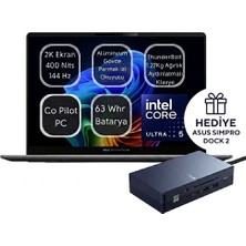 Asus Expertbook P5 Intel® Core™ Ultra 5 226V 16GB Ram 512GB SSD Laptop 14" 2k Wuxga Freedos Taşınabilir Bilgisayar P5405CSA-I516512S0D Asus Simpro Dock 2 Hediyeli