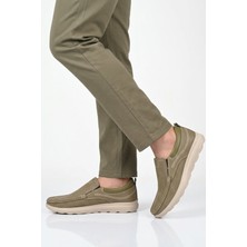 Ayakmod Premium Haki Nubuk Hakiki Deri Anatomik Erkek Casual Ayakkabı 2406 M