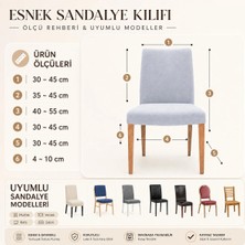 Eldost Ticaret Jakarlı Ağaç Kabuğu Sandalye Kılıfı Esnek Yıkanabilir Dekoratif Sandalye Örtüsü Vizon
