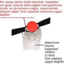 X-Perk Pet Şişe Lastikli Su Taşıma Aparatı Askısı Ayarlanabilir Su Şişesi Tutacağı 500 ml Kadar