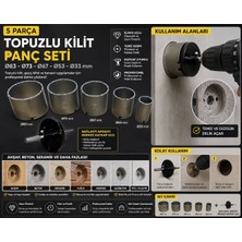 Veka 5 Parça Elmas Uçlu Topuzlu Kilit Panç Seti Ø83-73-67-53-33 mm