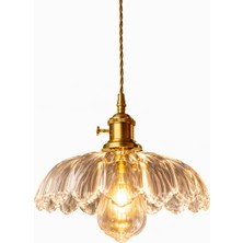 Luna Lighting Petra Model Şeffaf Cam Klasik Sarkıt Tekli Avize