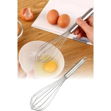 Omilife Metal Lux Çırpıcı 40 cm Paslanmaz Çelik Dayanıklı Mikser Kaşığı Ergonomik Saplı El Tipi Çırpma Aparatı Büyük Boy Mutfak Aleti Yüksek Isıya Dayanıklı Pratik Kullanımlı Çelik Çırpıcı