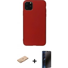 Pileli Store Pilelistore™ iPhone 11 Pro Max Kılıf Kozmos Yansıma Özel Seri - Siyah 3D Antistatik Hayalet Cam Ekran Koruyucu + Renkli Kamera Lens Koruma Cam - Tu