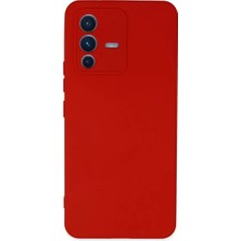 Vivo V23 5g Kılıf Nano Içi Kadife Silikon  Kırmızı