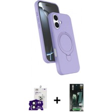 Pileli Store Pilelistore™ iPhone 16 Kılıf Iz Işık Koleksiyonu - Siyah 360 Mat Full Body Arka Koruyucu + Bilvis Titan Kamera Lens - Sh