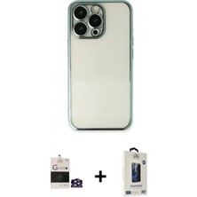 İlk El Grup Pilelistore™ iPhone 14 Pro Max Kılıf Vadi Minimal - Siyah Bilvis Hayalet Cam Ekran Koruyucu + Bilvis Titan Kamera Lens - Gs