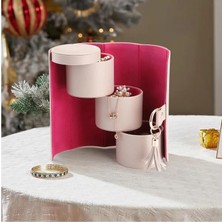 Elifeshop Lüks Silindir Takı Organizeri Seyahat Mücevher Kutusu Aksesuar Saklama Çantası Özel Gün Hediyesi