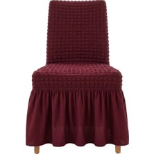 Eldost Ticaret Eldost Bürümcük Sandalye Kılıfı Esnek Yıkanabilir Dekoratif Sandalye Örtüsü Bordo