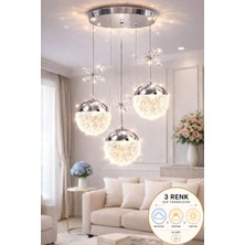Luna Lighting Grate Model 3 Renk Salon Mutfak Oturma Odası LED Spor Estetik Dekoratif Şık Lüks Modern 3 Lü Sarkıt Avize