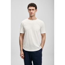 Lufian Junya Erkek Basic Tişört Kırık Beyaz