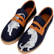 Dogo Erkek Vegan Lacivert Espadril - Uptown Tigers Navy Tasarım