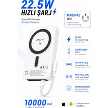 Seyoni 10000 Mah Manyetik Wireless Powerbank Magsafe Uyumlu 15W Kablosuz Şarj