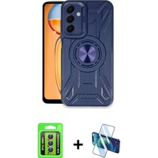 Pileli Store Pilelistore™ Galaxy A15 4g Kılıf Nova Yansıma Prime - Siyah 3D Antistatik Cam Ekran Koruyucu + Raze Metal Kamera Lens - Gs