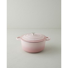 Hecha Demir Döküm Derin Tencere 24 cm Pembe