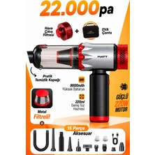 Blackbird Game Center Matt MCV22 Şarjlı Araç Süpürgesi Kırmızı 22.000PA Güçlü Vakumlu Mini Type-C Şarjlı 220ML