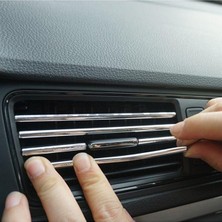 Autowise Araç Içi Klima Izgarasına Geçmeli Klima Süsü Havalandırmaya Geçme Renkli Çıta Krom Gümüş