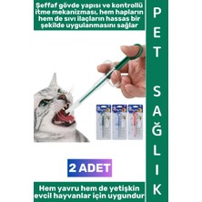 Wintoup #köpeksağlık Evcil Hayvan Yıkanabilir Hafif Kompakt Yavru Yetişkin Kedi Köpek Sıvı Tablet Mama Takviyesi Şeffaf Gövde Kontrollü Itme Mekanizması Hap Yutturma Aparatı 2 Adet