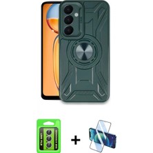 Pileli Store Pilelistore™ Galaxy A15 4g Kılıf Nova Yansıma Prime - Siyah 3D Antistatik Cam Ekran Koruyucu + Raze Metal Kamera Lens - Gs