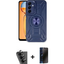 Pileli Store Pilelistore™ Galaxy A25 5g Kılıf Nova Yansıma Prime - Siyah 3D Antistatik Hayalet Cam Ekran Koruyucu + Valdez Metal Kamera Lens - Sh