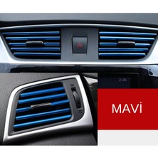 Autowise Araç Içi Klima Izgarasına Geçmeli Klima Süsü Havalandırmaya Geçme Renkli Çıta Sedefli Mavi