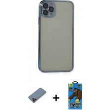 İlk El Grup Pilelistore™ iPhone 11 Pro Max Kılıf Vadi Minimal - Siyah 18D Cam Ekran Koruyucu + Metal Kamera Lens Koruma Cam - Sh