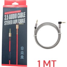 Metal Başlık Tpe Kablo 3.5mm Aux Kablo 1 Metre Renkli