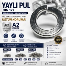 Marinox Yaylı Pul Dın 127 A2 Aısı 304 Kalite – Güçlü Sıkma & Güvenli Sabitleme (100 / 250 / 500 Adet)