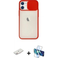 Pileli Store Pilelistore™ iPhone 11 Kılıf Vadi Çizgi - Siyah 3D Antistatik Cam Ekran Koruyucu + Renkli Kamera Lens Koruma Cam - Pe