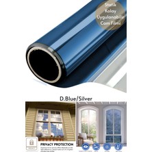 Technosmart 90X100 cm Blue Silver Aynalı Cam Filmi Statik Uv Güneş Koruyucu Cam Kaplama
